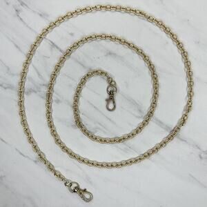 Gold Tone Oval Rolo Chain Link Purse Handbag Bag Replacement Strap 49" Swivel ✨